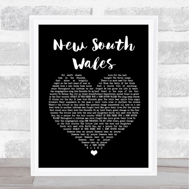 The Alarm New South Wales Black Heart Song Lyric Quote Print