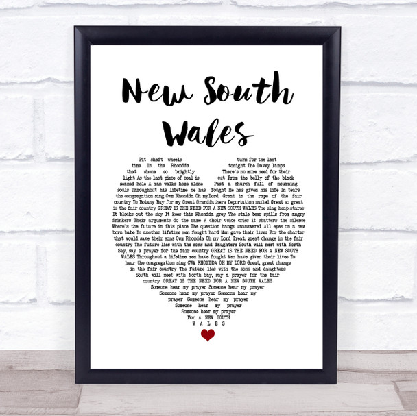 The Alarm New South Wales Heart Song Lyric Quote Print