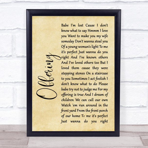 The Avett Brothers Offering Rustic Script Song Lyric Quote Print