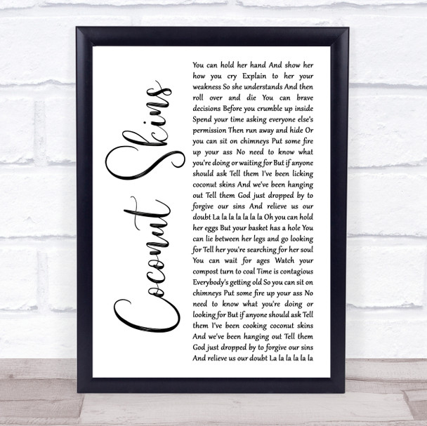 The Courteeners - Take Over The World Rustic Script Song Lyric Quote Print