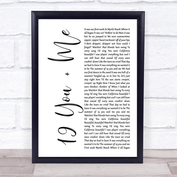 The Courteeners Not Nineteen Forever Rustic Script Song Lyric Quote Print