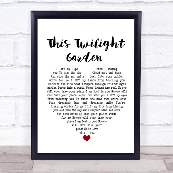 The Cure This Twilight Garden Heart Song Lyric Quote Print