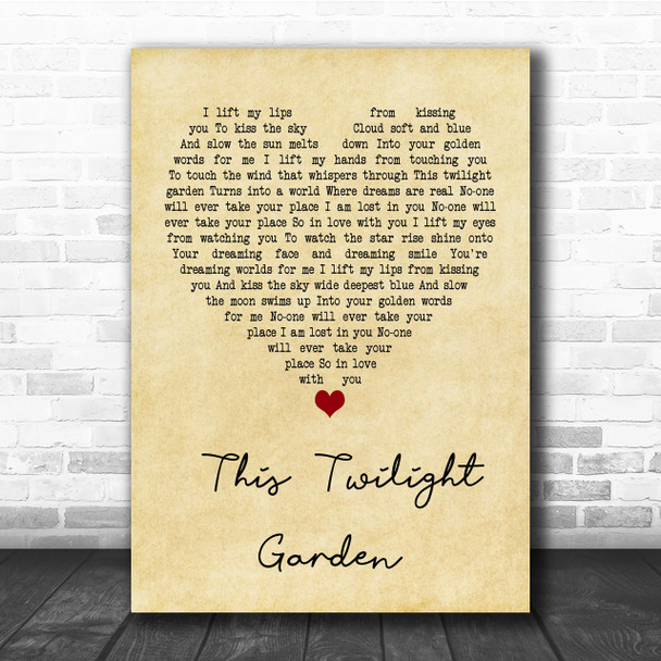 The Cure This Twilight Garden Vintage Heart Quote Song Lyric Print The Cure This Twilight Garden Vintage Heart Quote Song Lyric Print
