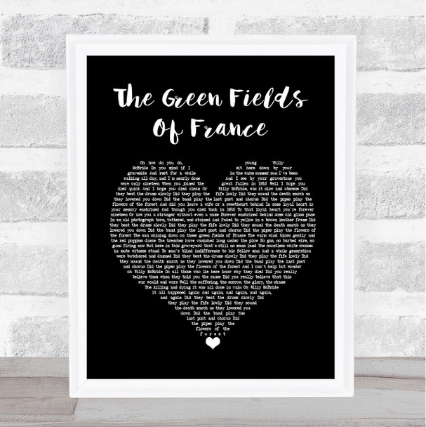 The Green Fields of France The Green Fields Of France Black Heart Song Print