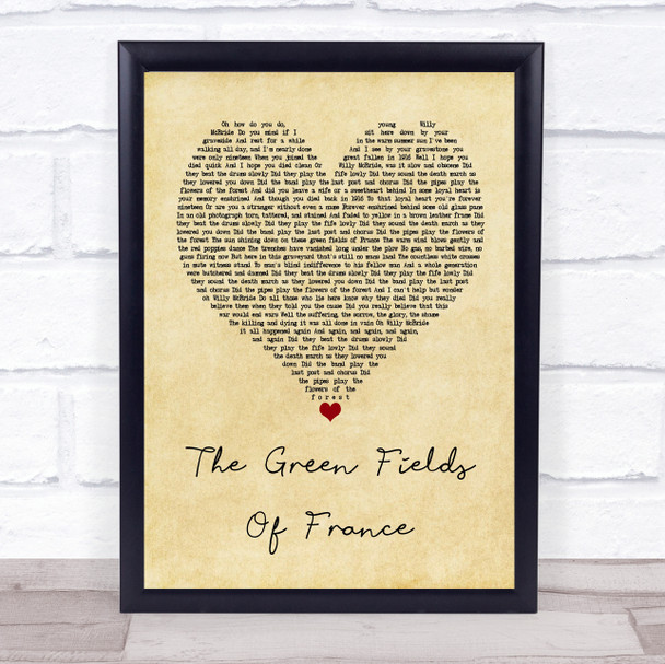 The Green Fields of France The Green Fields Of France Vintage Heart Song Print