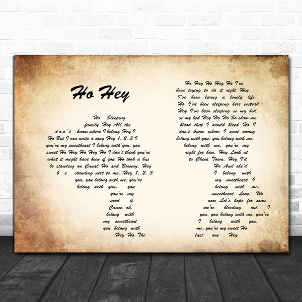 The Lumineers Ho Hey Man Lady Couple Song Lyric Quote Print