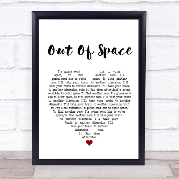 The Prodigy Out Of Space Heart Song Lyric Quote Print