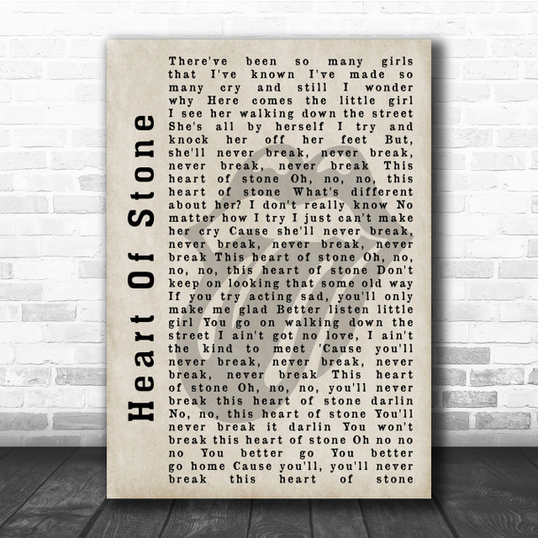 The Rolling Stones Heart Of Stone Shadow Song Lyric Quote Print