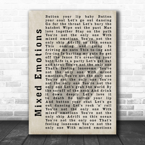 The Rolling Stones Mixed Emotions Shadow Song Lyric Quote Print
