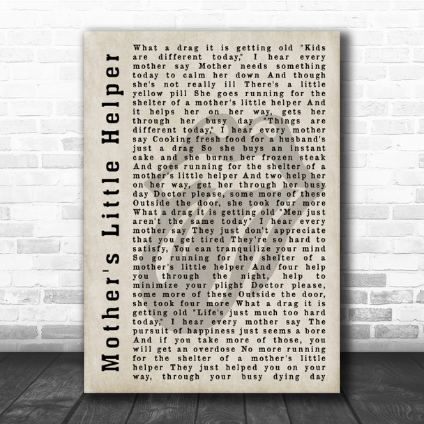 The Rolling Stones Mother's Little Helper Shadow Song Lyric Quote Print