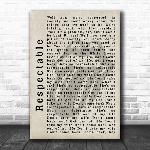 The Rolling Stones Respectable Shadow Song Lyric Quote Print