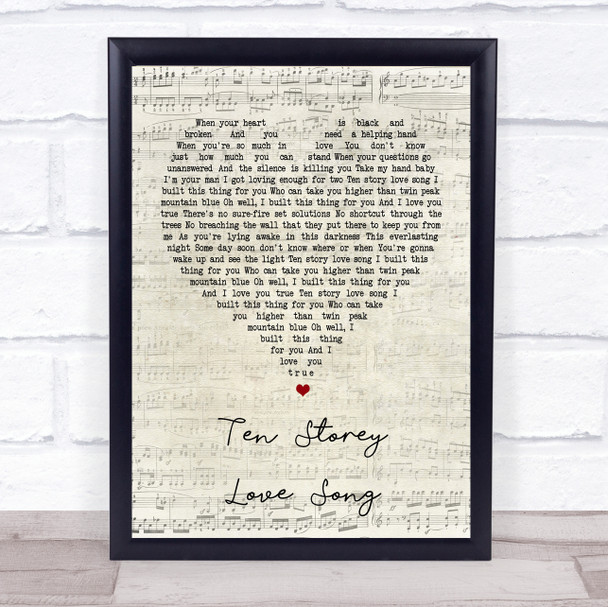 The Stone Roses Ten Storey Love Song Script Heart Song Lyric Quote Print