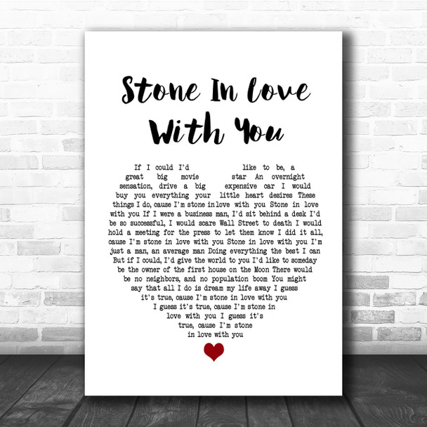 The Stylistics Stone In Love With You Heart Song Lyric Quote Print