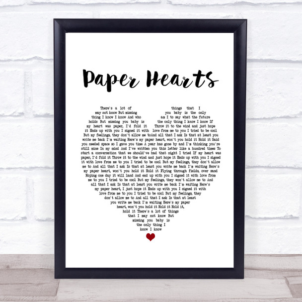 The Vamps Paper Hearts Heart Song Lyric Quote Print