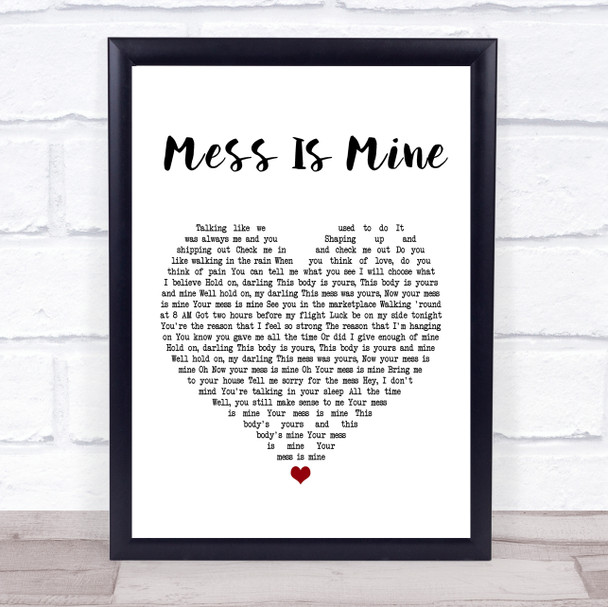 Vance Joy Mess Is Mine Heart Song Lyric Quote Print