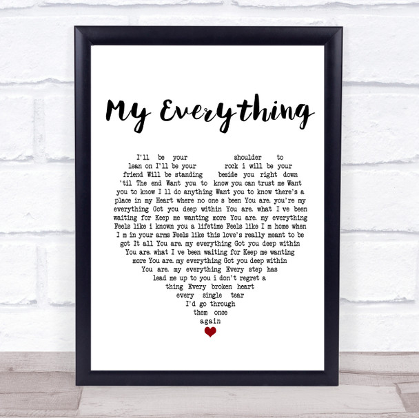 W E T My Everything Heart Song Lyric Quote Print