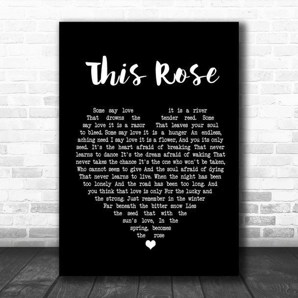 Westlife This Rose Black Heart Song Lyric Quote Print