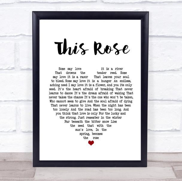 Westlife This Rose Heart Song Lyric Quote Print