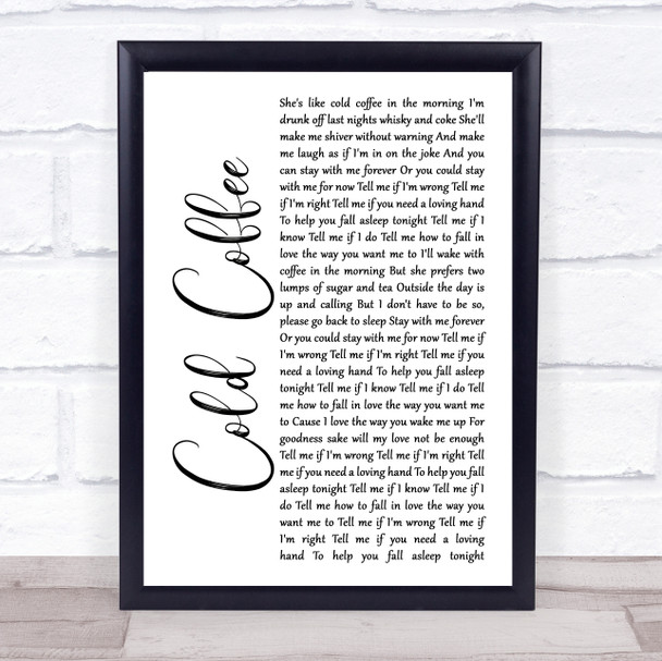 White Lies Death Rustic Script Song Lyric Quote Print