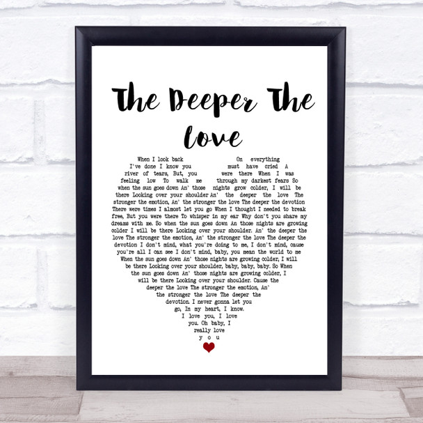 Whitesnake The Deeper The Love Heart Song Lyric Quote Print