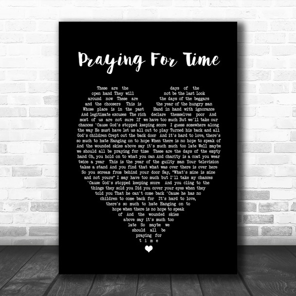 George Michael Praying For Time Black Heart Song Lyric Music Wall Art Print