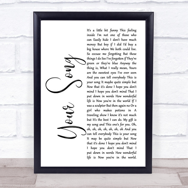 Whitney Houston I Look To You Rustic Script Song Lyric Quote Print