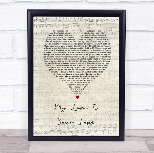 Whitney Houston My Love Is Your Love Script Heart Song Lyric Quote Print