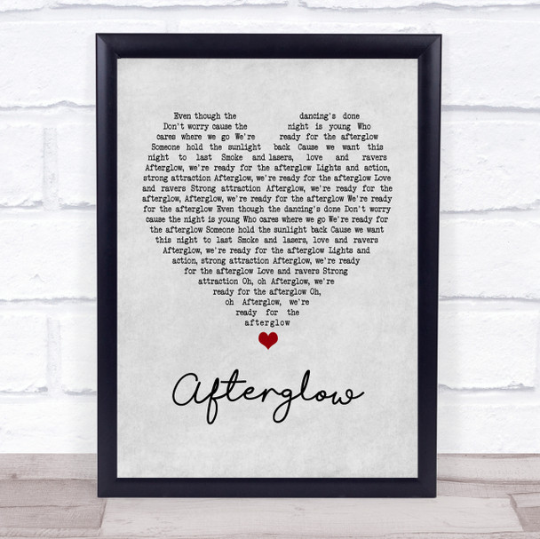 Wilkinson Afterglow Grey Heart Quote Song Lyric Print