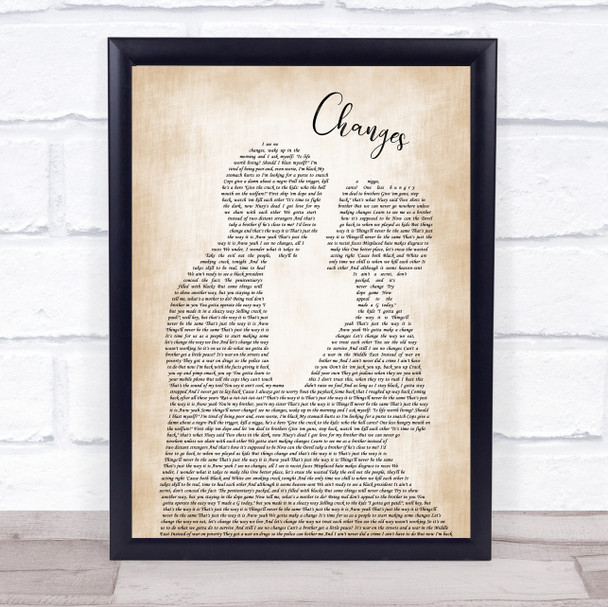 2Pac Changes Man Lady Bride Groom Wedding Song Lyric Poster Print