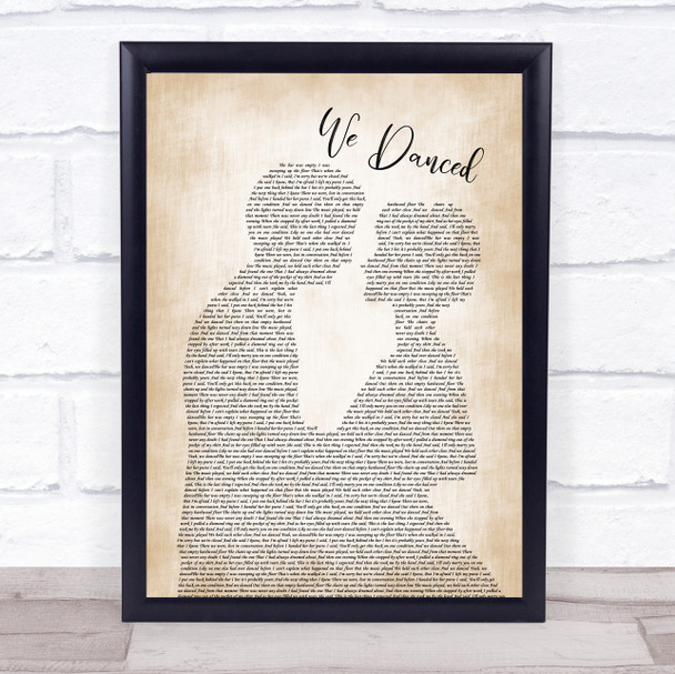 Brad Paisley We Danced Man Lady Bride Groom Wedding Song Lyric Poster Print