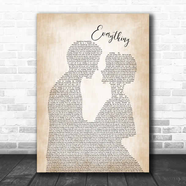 Brian McKnight Everything Man Lady Bride Groom Wedding Song Lyric Poster Print