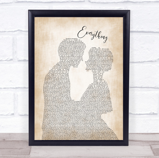 Brian McKnight Everything Man Lady Bride Groom Wedding Song Lyric Poster Print