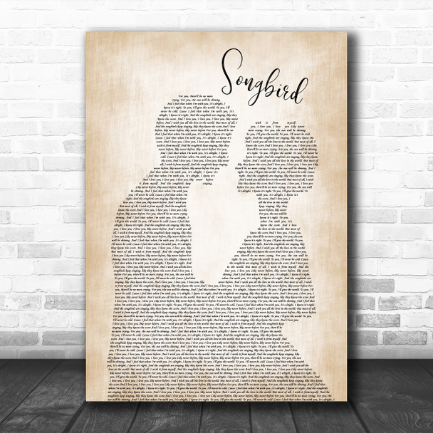 Fleetwood Mac Songbird Man Lady Bride Groom Wedding Song Lyric Poster Print