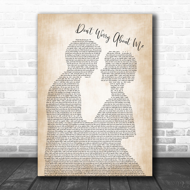 Frances Don't Worry About Me Man Lady Bride Groom Wedding Song Lyric Poster Print