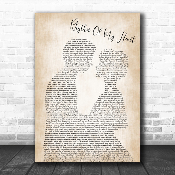 Rod Stewart Rhythm Of My Heart Man Lady Bride Groom Wedding Song Lyric Poster Print