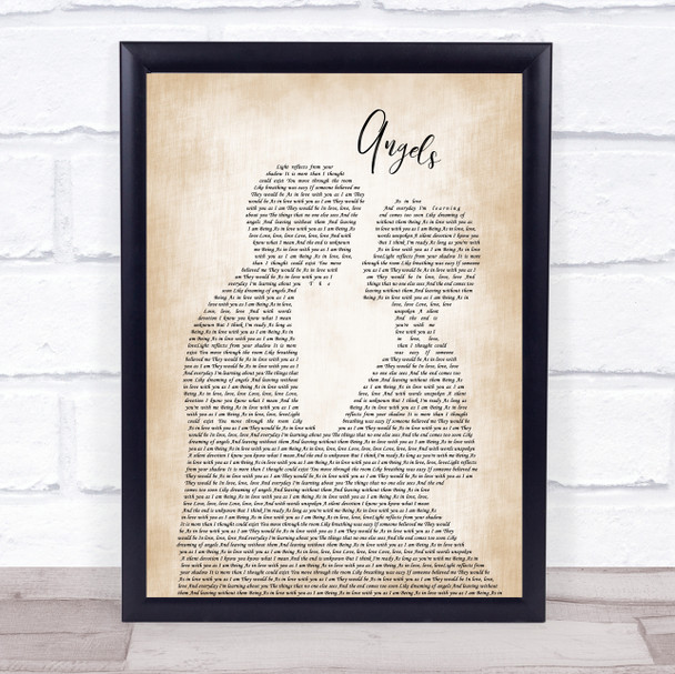 The xx Angels Man Lady Bride Groom Wedding Song Lyric Poster Print