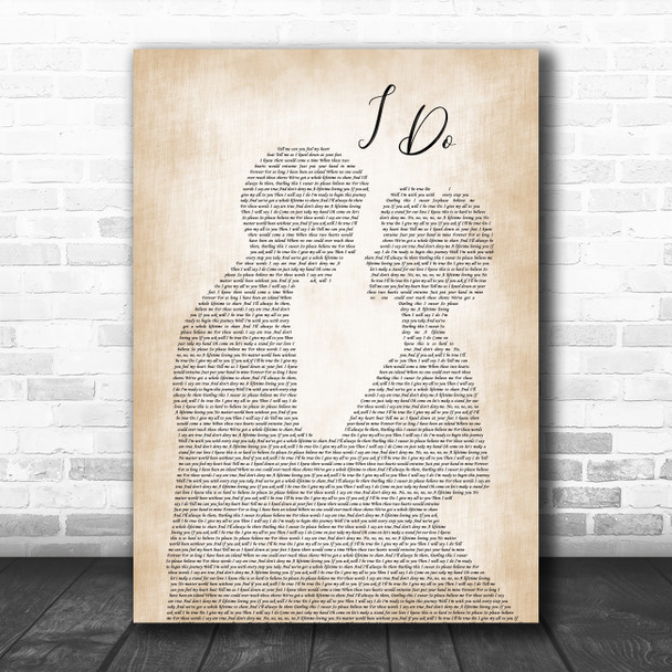 Westlife I Do Man Lady Bride Groom Wedding Song Lyric Poster Print