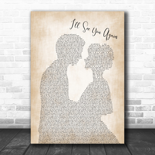 Westlife I'll See You Again Man Lady Bride Groom Wedding Song Lyric Poster Print