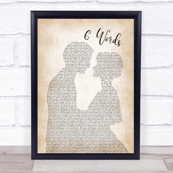 Wretch 32 6 Words Man Lady Bride Groom Wedding Song Lyric Poster Print