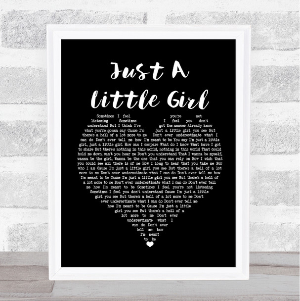 Amy Studt Just A Little Girl Black Heart Song Lyric Poster Print