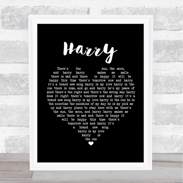 Catherine Howe Harry Black Heart Song Lyric Poster Print