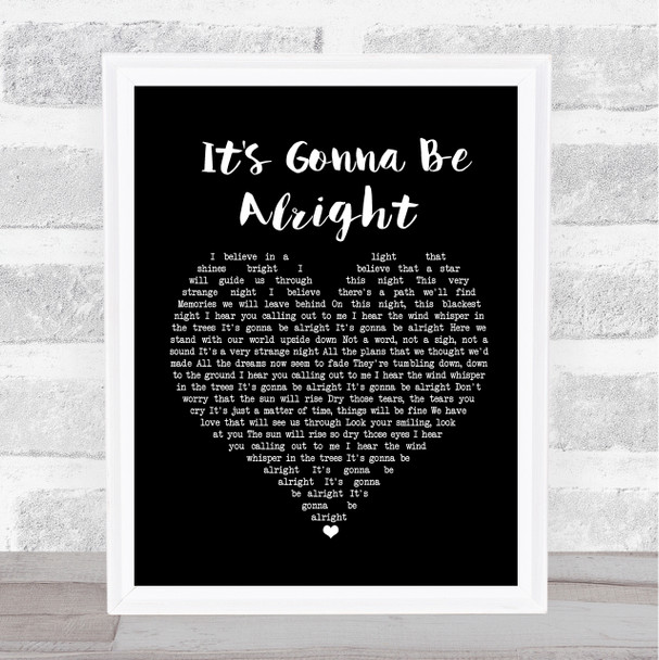 David Essex It's Gonna Be Alright Black Heart Song Lyric Poster Print