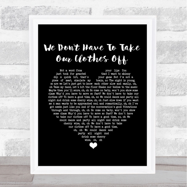 Ella Eyre We Don't Have To Take Our Clothes Off Black Heart Song Lyric Poster Print