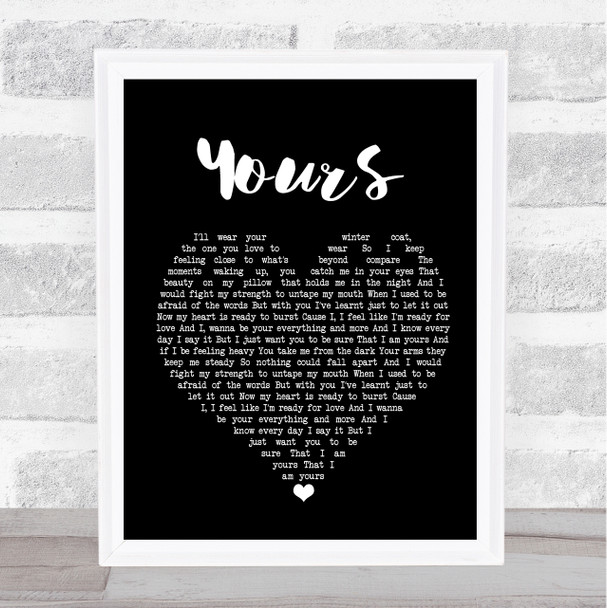 Ella Henderson Yours Black Heart Song Lyric Poster Print