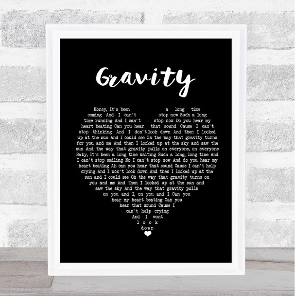 Embrace Gravity Black Heart Song Lyric Poster Print