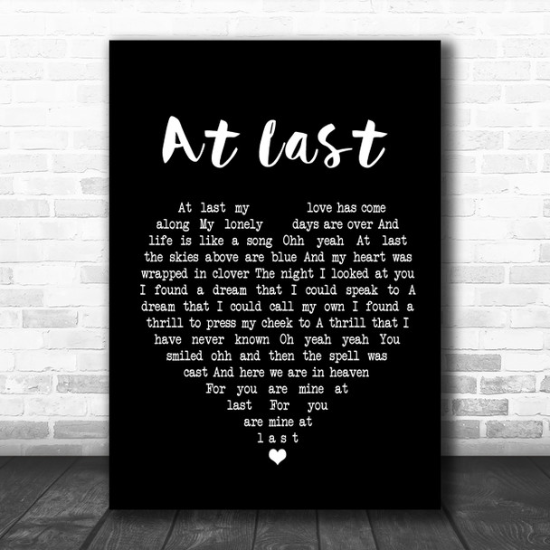 Eva Cassidy At Last Black Heart Song Lyric Poster Print