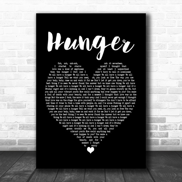 Florence + The Machine Hunger Black Heart Song Lyric Poster Print