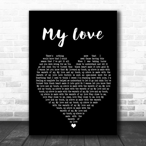 Jess Glynne My Love (Acoustic) Black Heart Song Lyric Poster Print