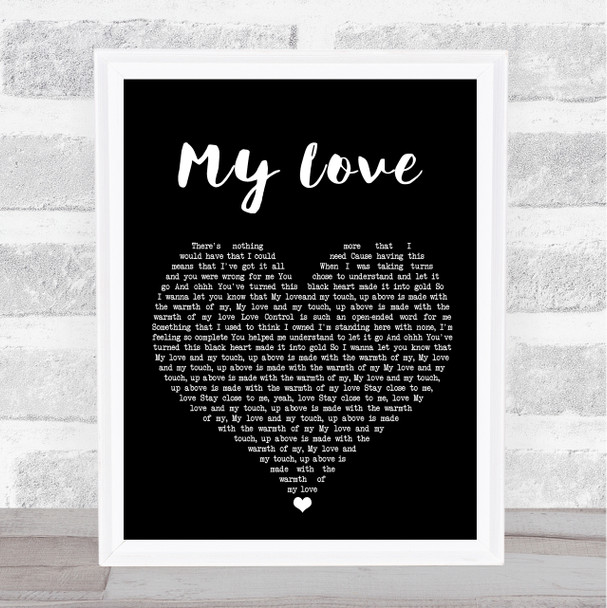 Jess Glynne My Love (Acoustic) Black Heart Song Lyric Poster Print