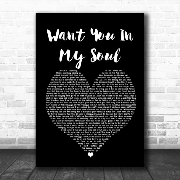 Lovebirds Want You In My Soul Black Heart Song Lyric Poster Print